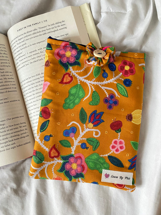 Yellow Floral Beadwork Book Sleeve