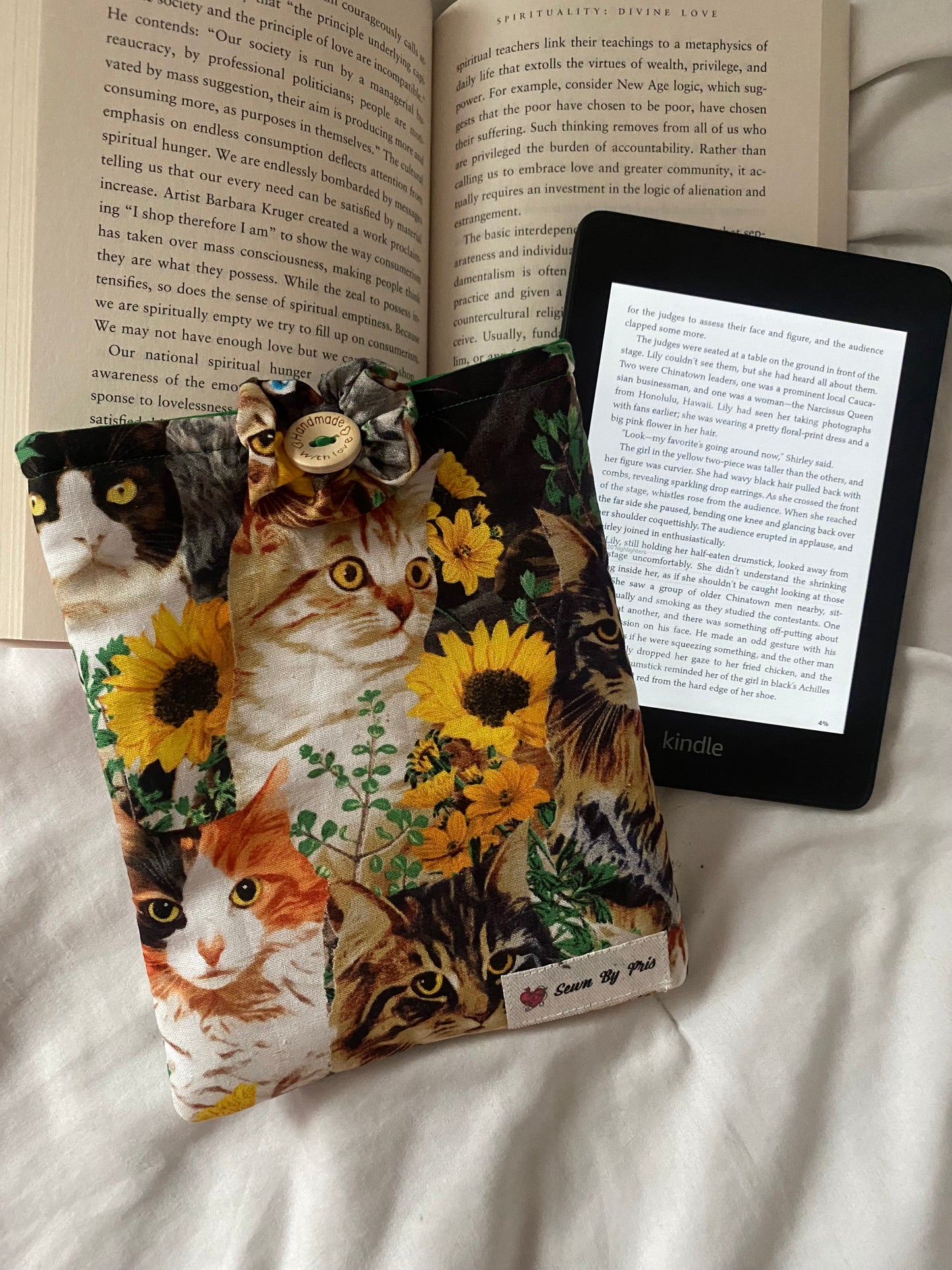 Sunflower Kitties Kindle Sleeve