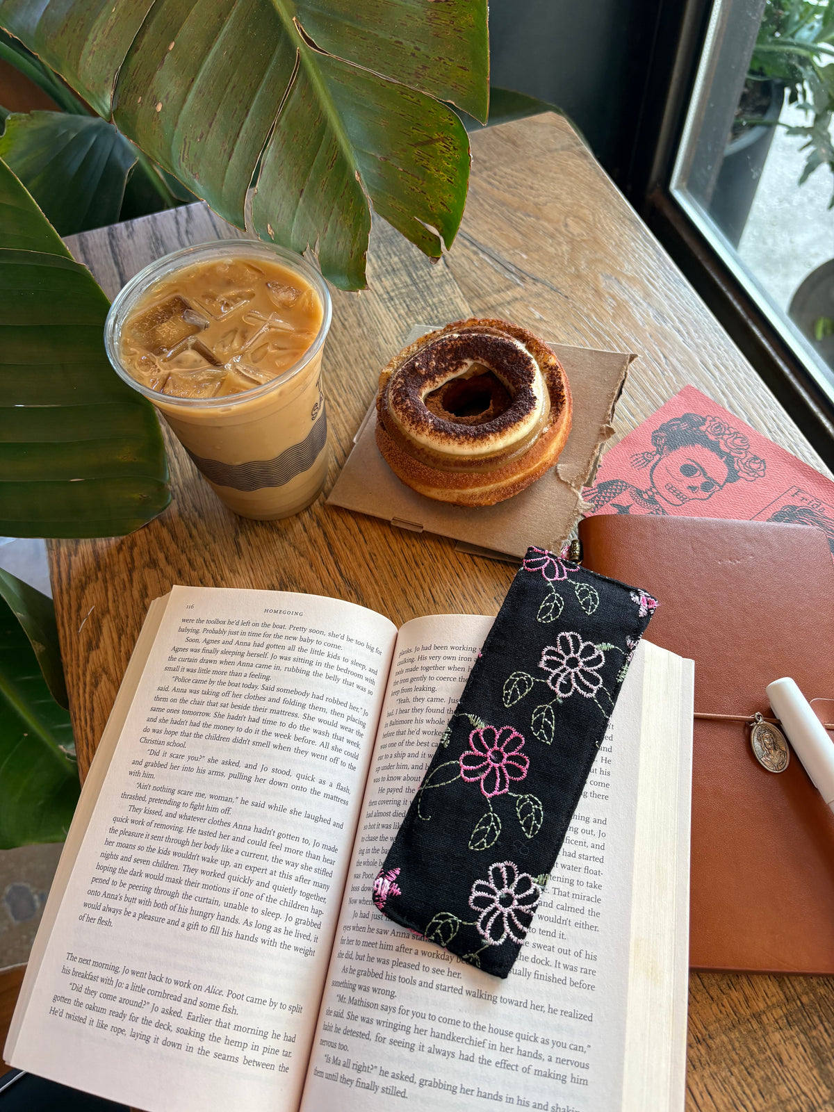 Black Floral Bookmark
