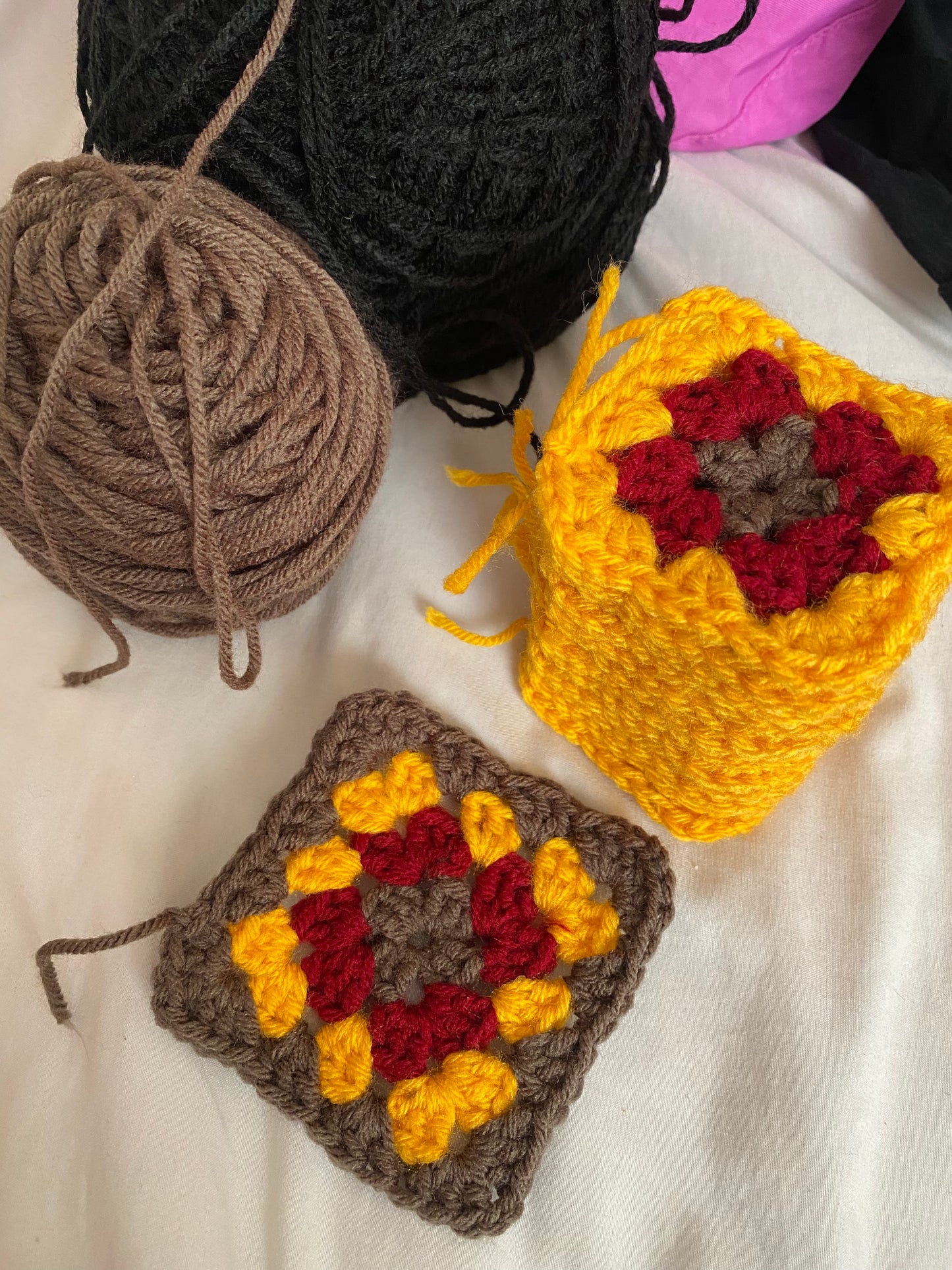 Autumn Granny Square Crochet Tote