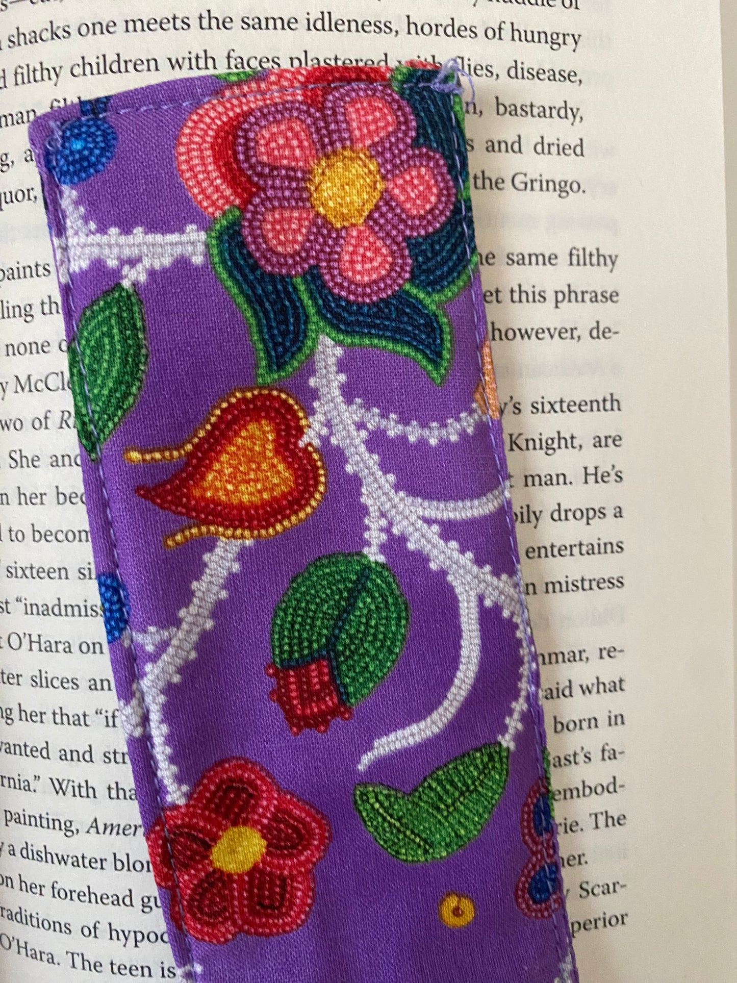 Purple Beadwork Bookmark