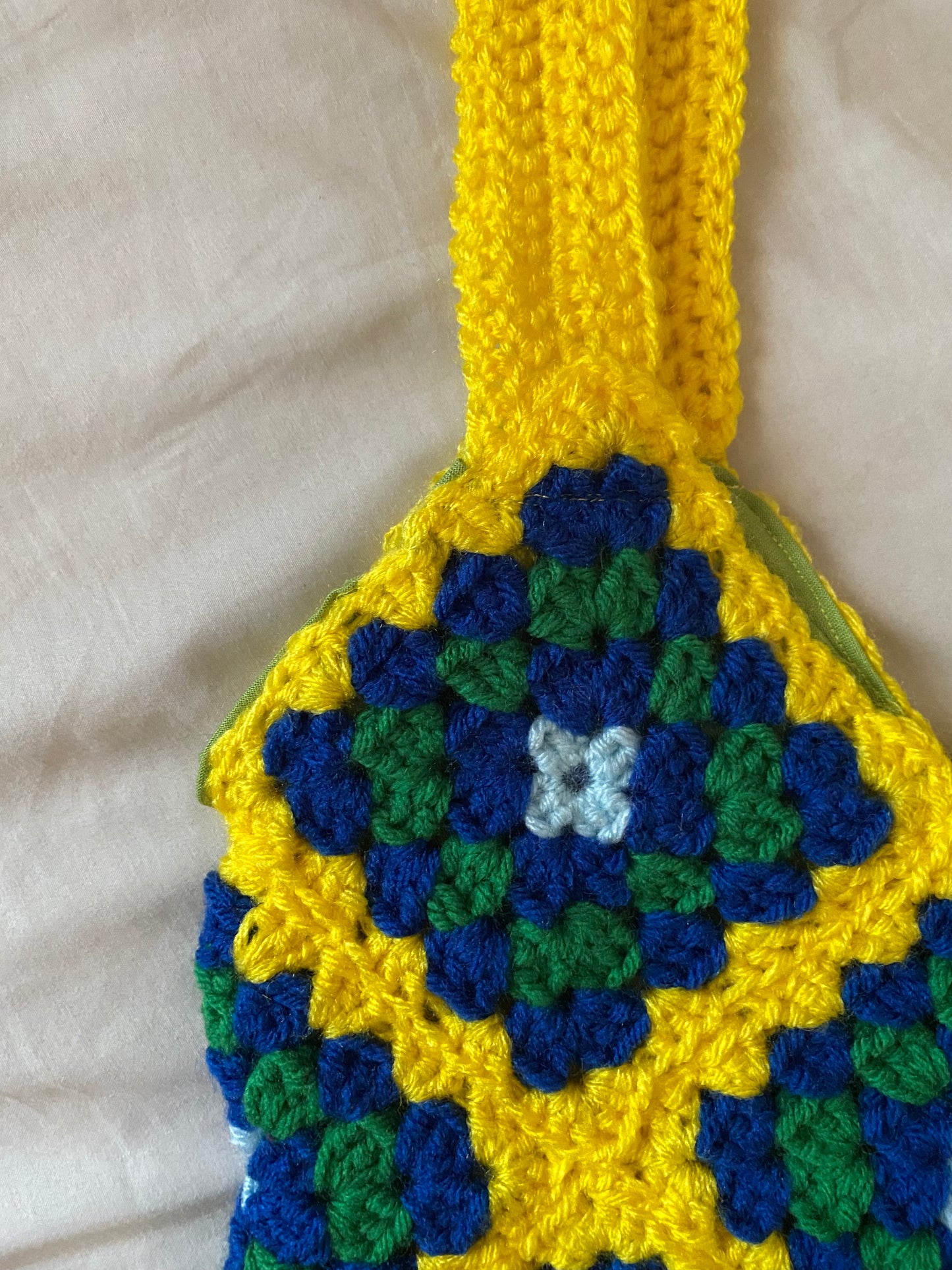 Lemon Drop Granny Square Crochet Tote