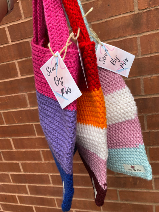 Pride Flag Crochet Totes