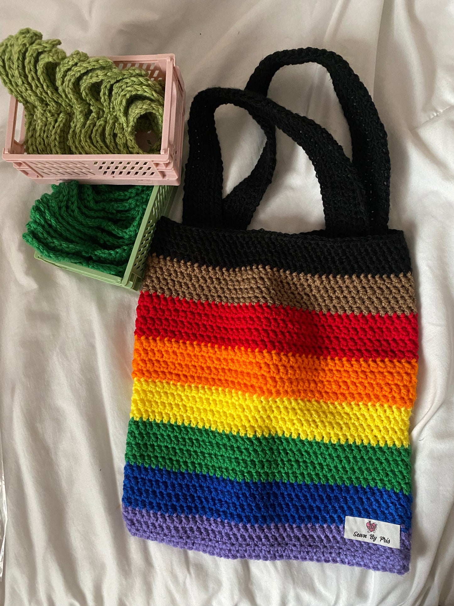 Pride Flag Crochet Totes