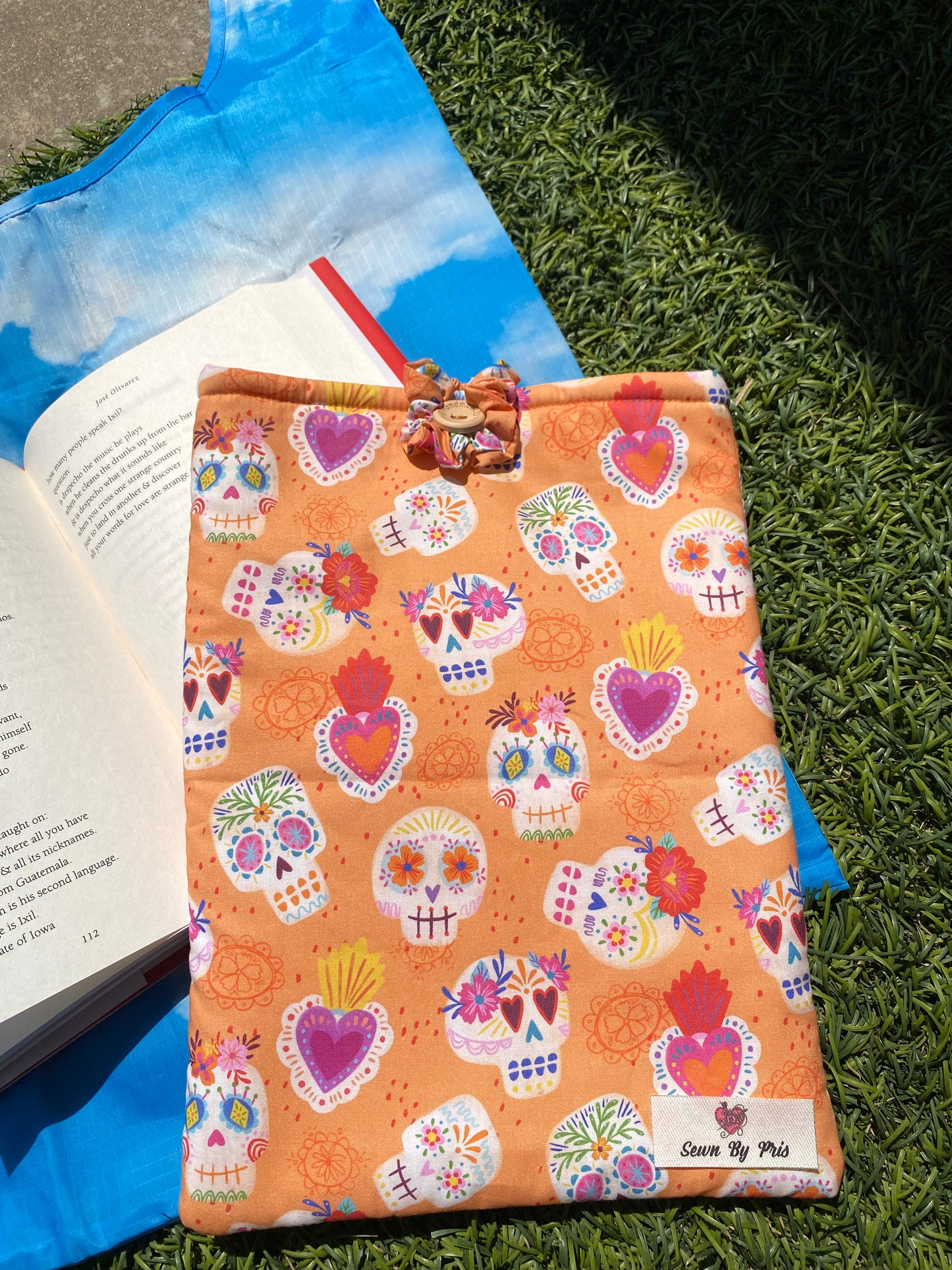 Orange Calaveras Book Sleeve