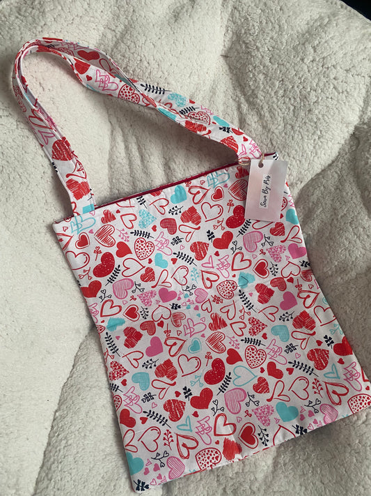 White Hearts Tote Bag